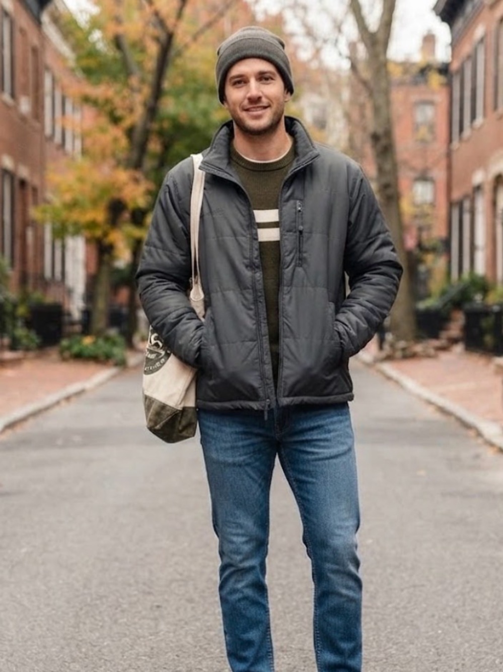 Free Country Men's Charcoal Puffer Jacket